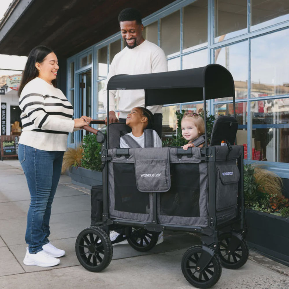 WonderFold W2 Luxe Pro Double Stroller Wagon – Grey