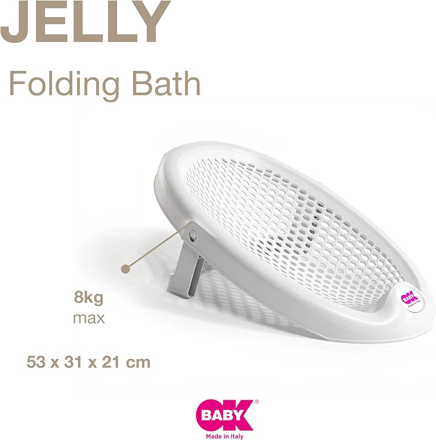OKBaby Jelly Folding Bath Support – Foldable Newborn Bath Seat - Beige