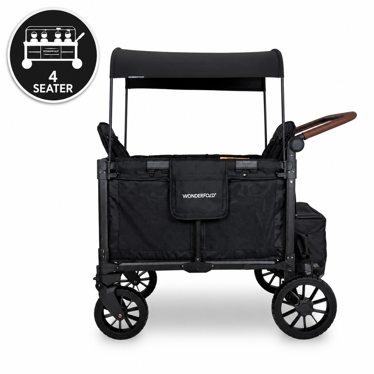 WonderFold W4 Luxe Pro Quad Stroller Wagon – Black