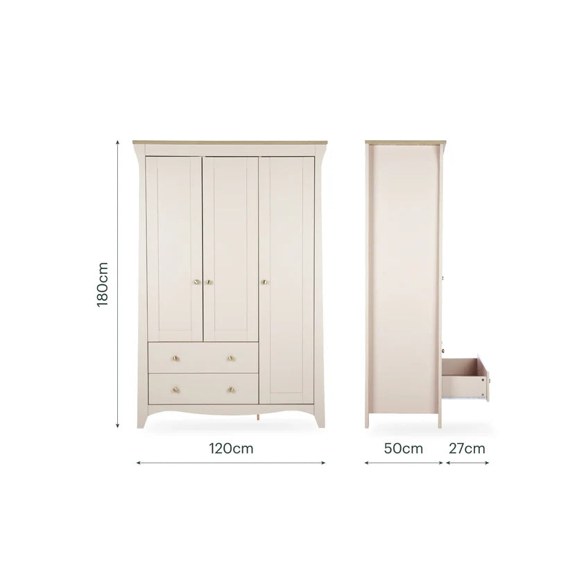 Cuddle Co Clara Triple Wardrobe - Cashmere