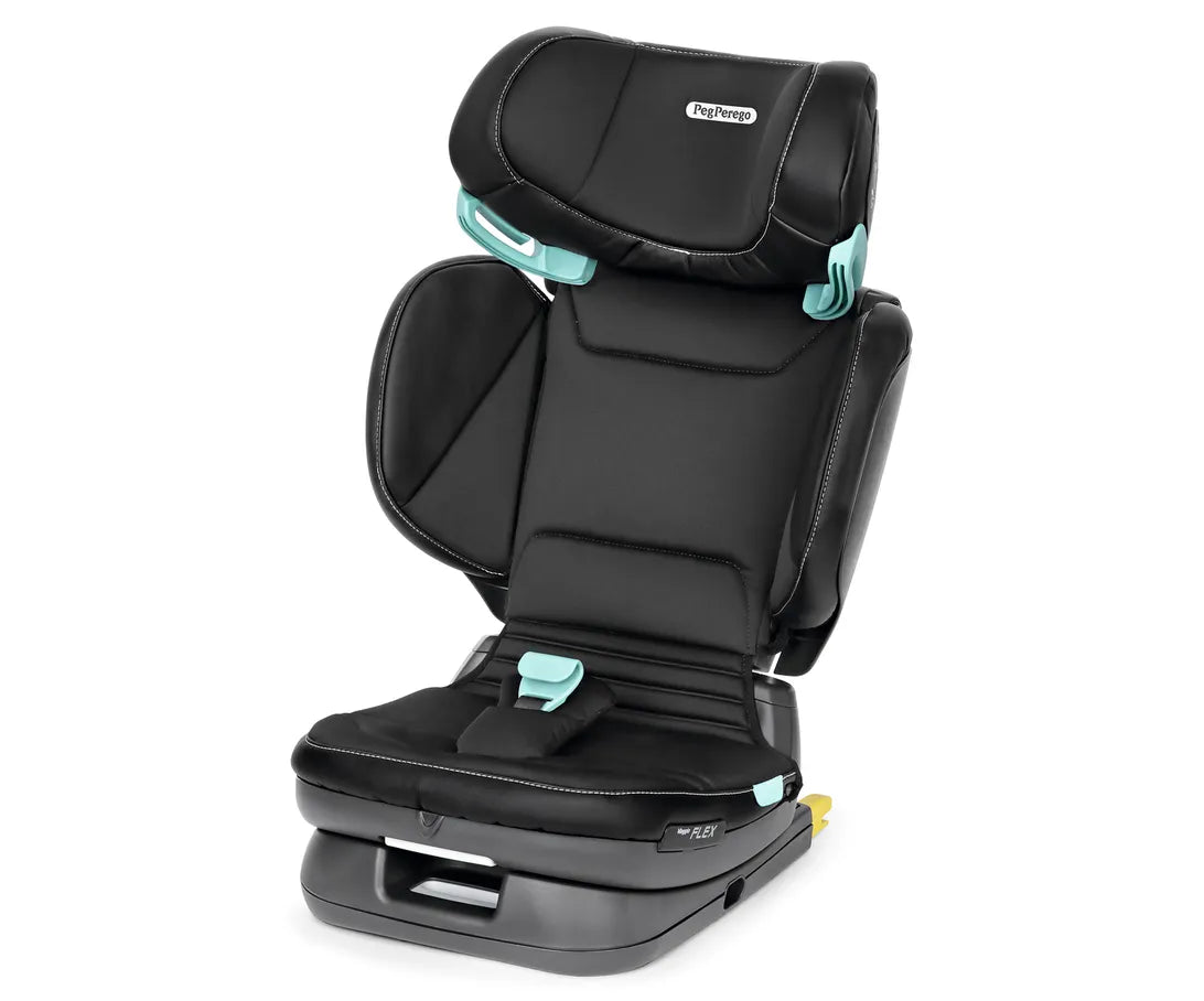 peg perego booster viaggio Peg Perego Viaggio Flex Liquorice Black Car Seat (100–150cm) i-Size Foldable ISOFIX Booster – Baby Boutique UK