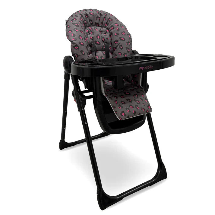 My Babiie MBHC8 Premium Highchair in Hot Pink Leopard