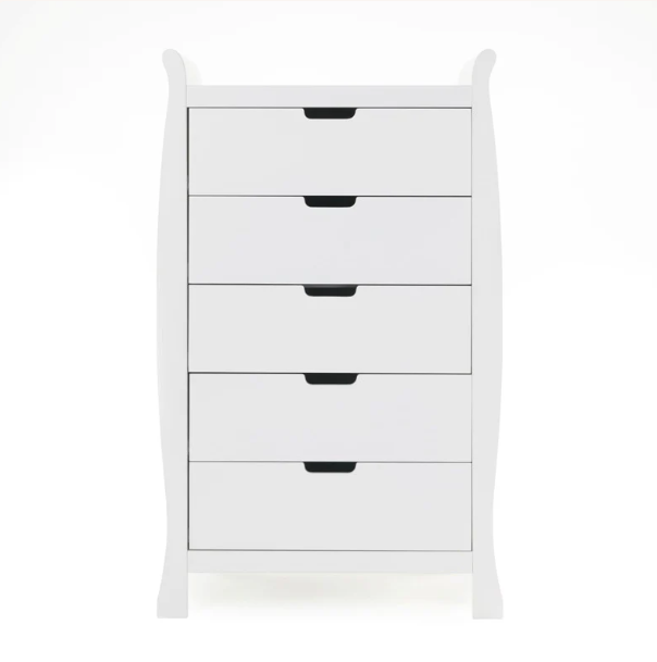 OBaby Stamford Sleigh Tall Chest of Drawers - White