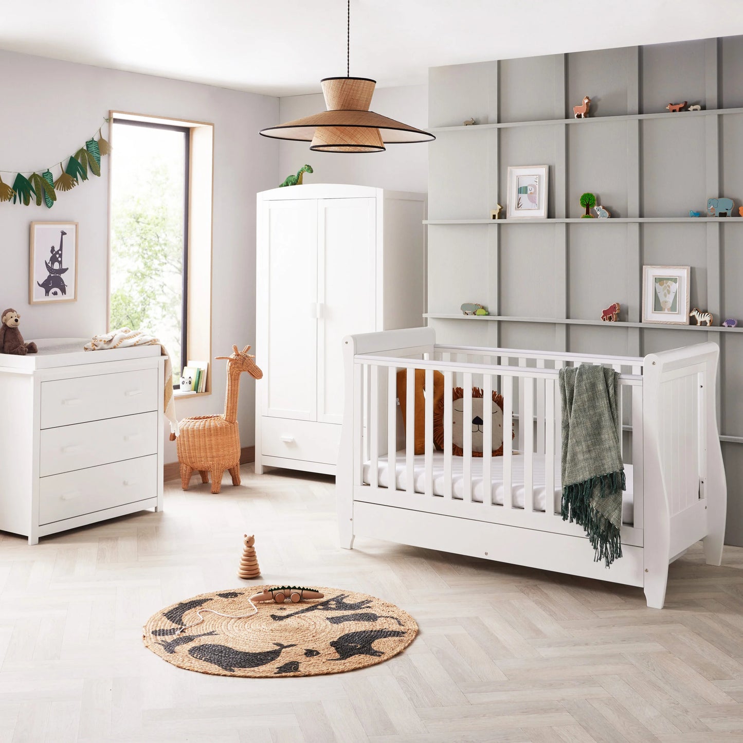 Babymore Stella 3 Piece Nursery Furniture Set - White