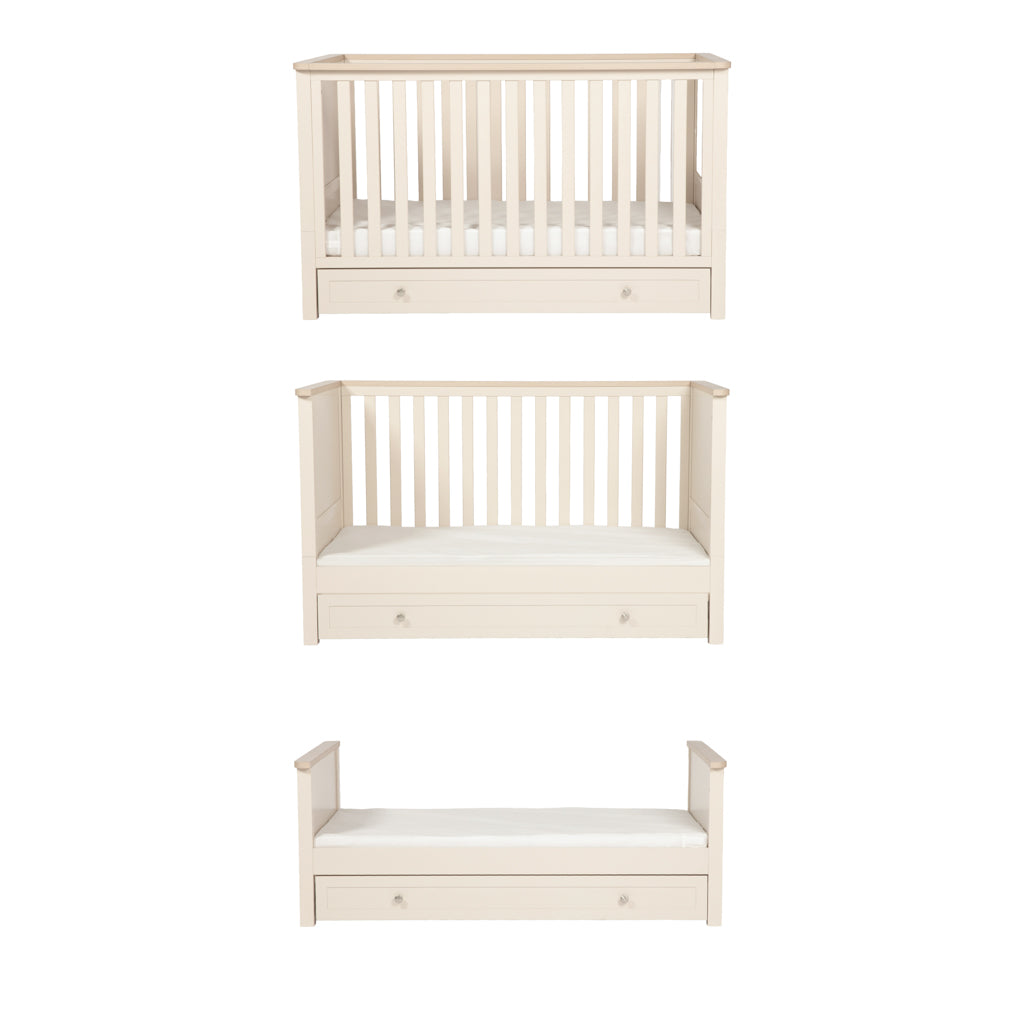 Bebe & Beyond Wanderer 3 Piece Nursery Furniture Set – Cashmere & Oak