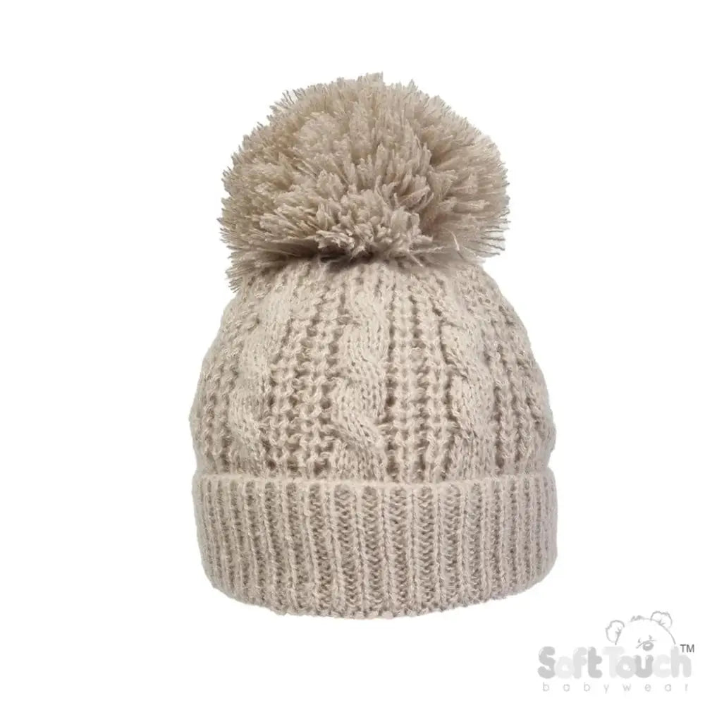 Baby Camel Cable Knit Hat General soft touch