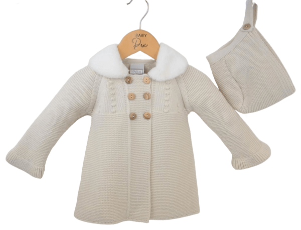 Baby Girls Beige Knitted Matinee Cardigan jacket Pex