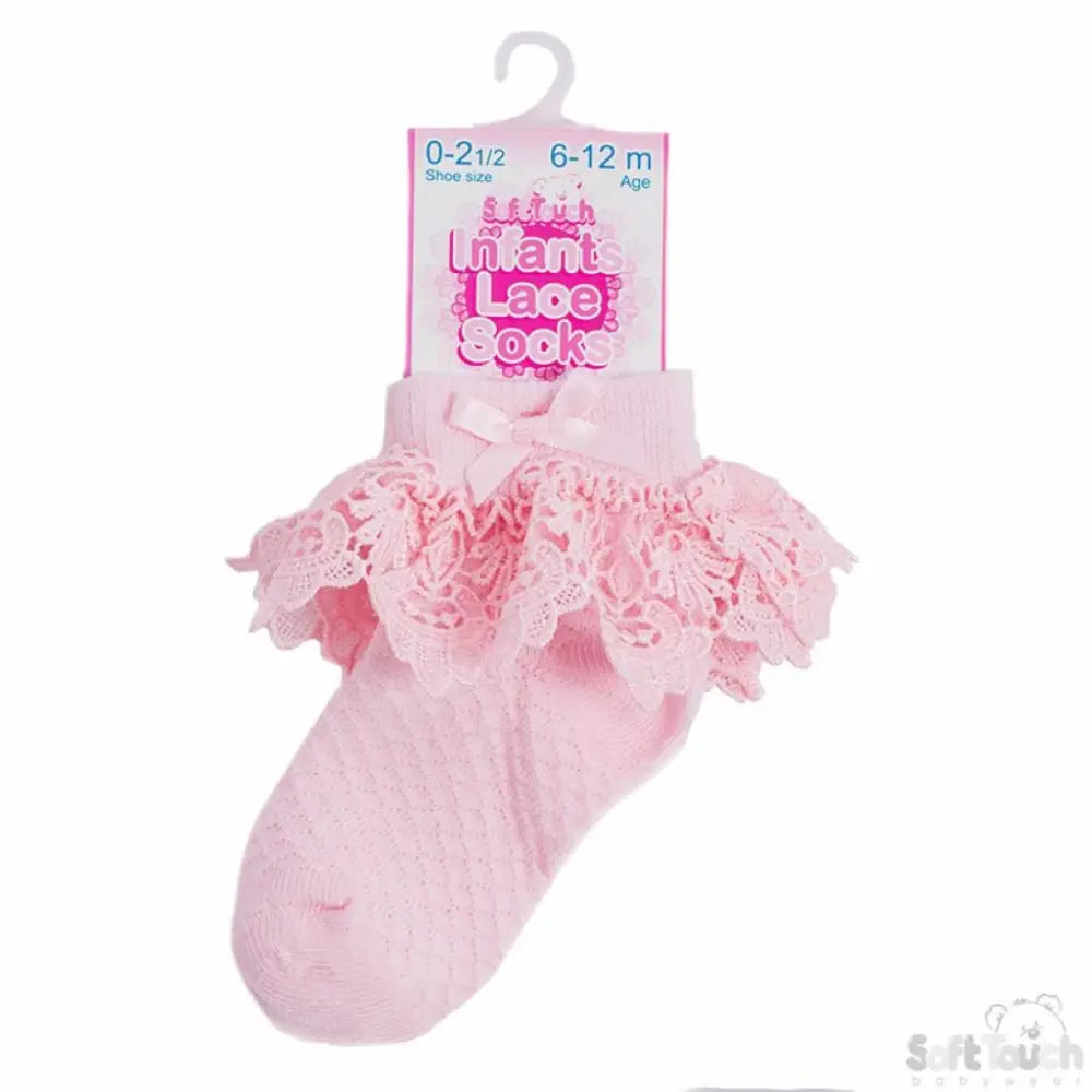 Baby Girls Pink Lace Ankle Socks General soft touch
