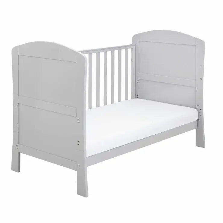 Babymore Aston Cot Bed In Grey - Drop Side Cot Bed Babymore