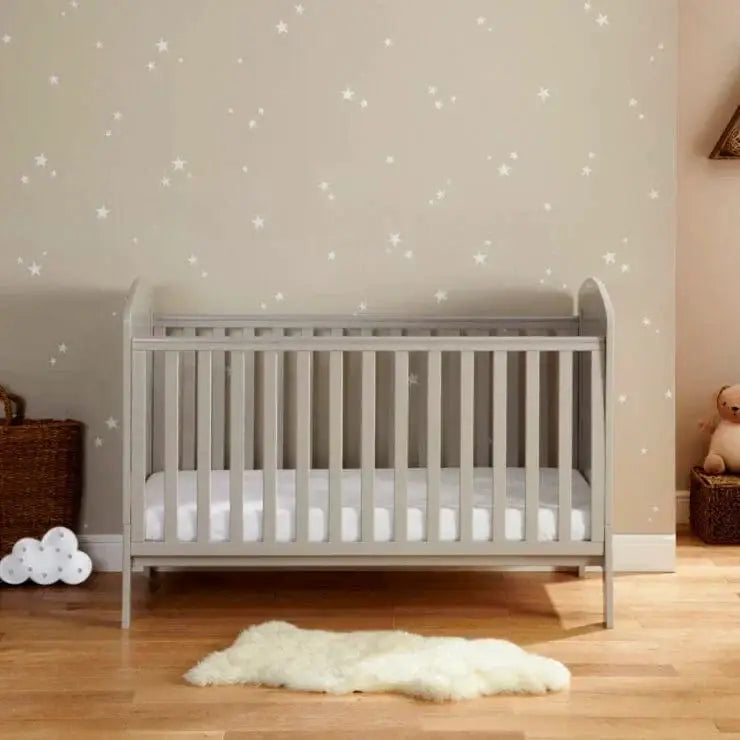 Babymore Aston Cot Bed In Grey - Drop Side Cot Bed Babymore