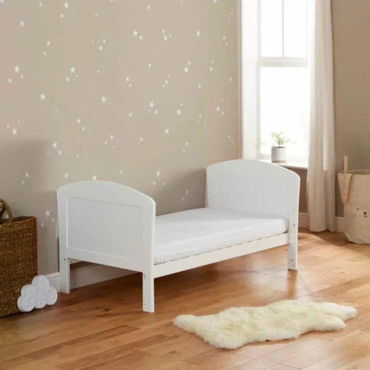 Babymore Aston Cot Bed In White - Drop Side Cot Bed Babymore