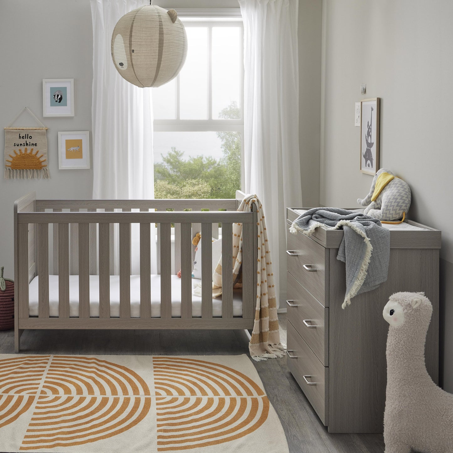 Babymore Caro 3 Piece Nursery Room Set - Grey Wash Babymore