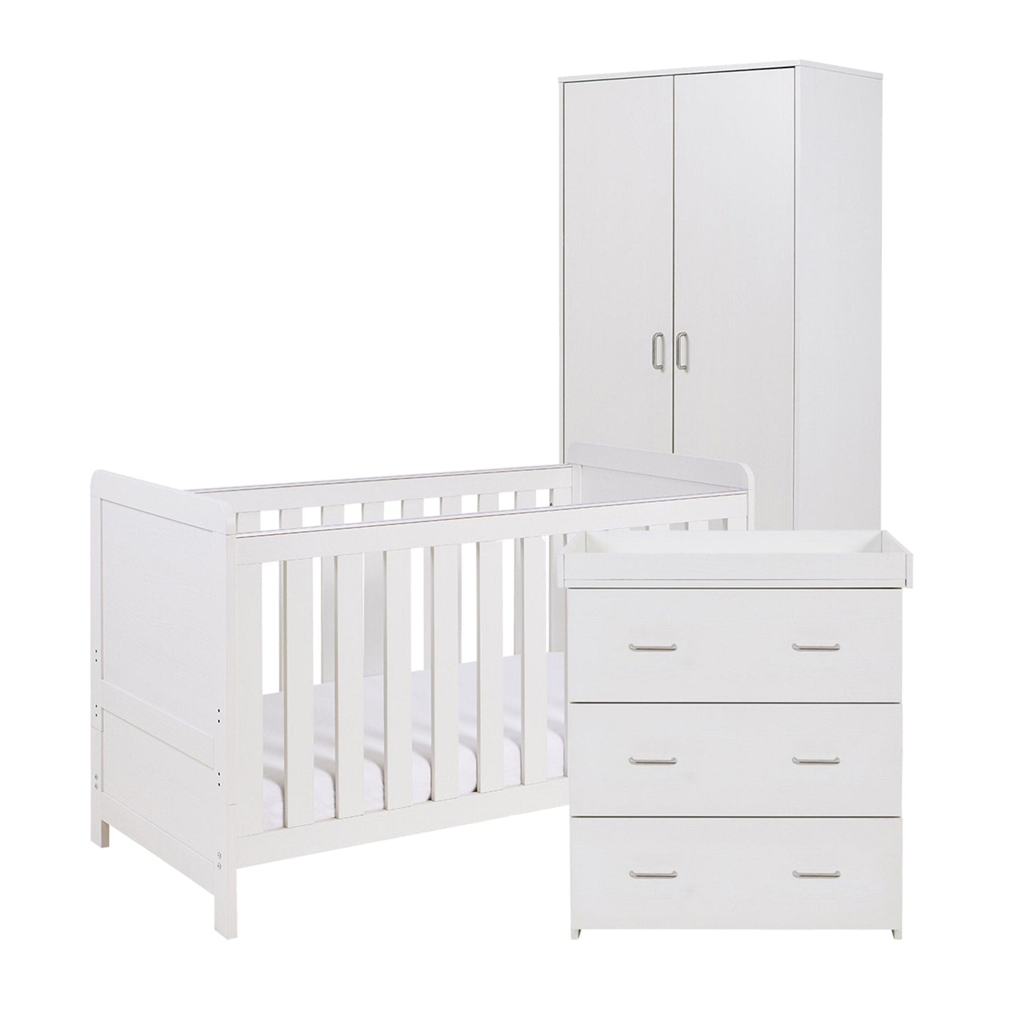 Babymore Caro 3 Piece Nursery Room Set - White Wash Babymore