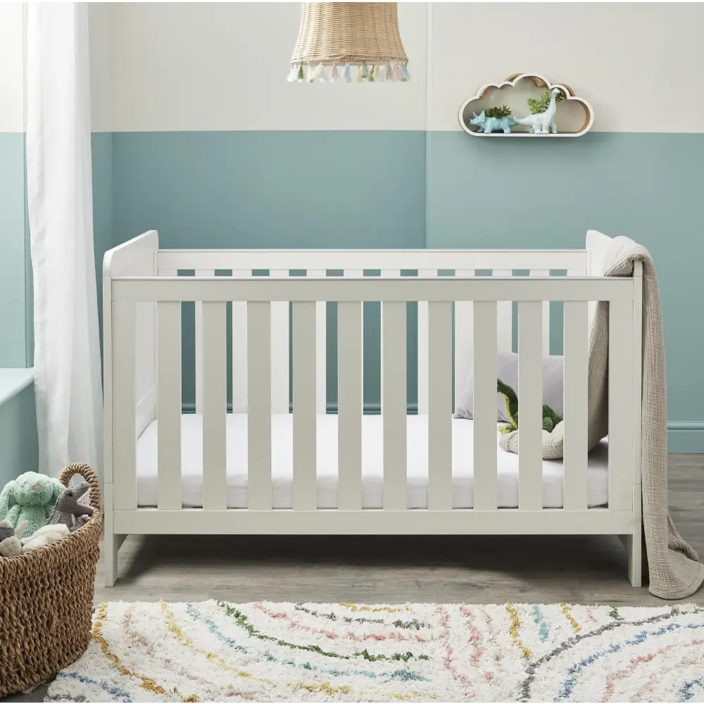 Babymore Caro Cot Bed - White Wash Babymore