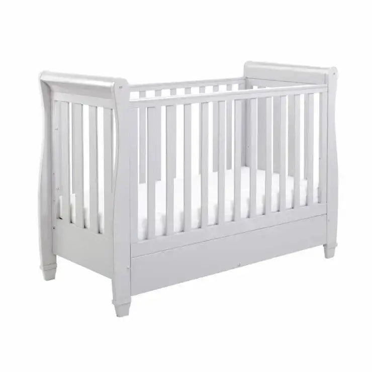 Babymore Eva Sleigh Drop sided Cot Bed - Grey Babymore