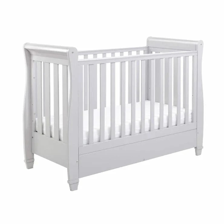 Babymore Eva Sleigh Drop sided Cot Bed - Grey Babymore