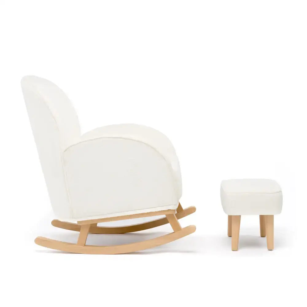 Babymore Freya Off White Bouclé Nursery Chair & Stool Babymore