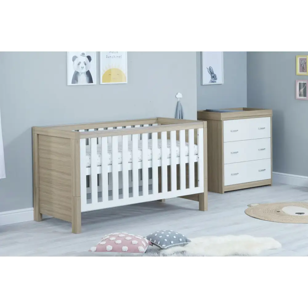 Babymore Luno 2 Piece Nursery Room Set - Oak White Babymore