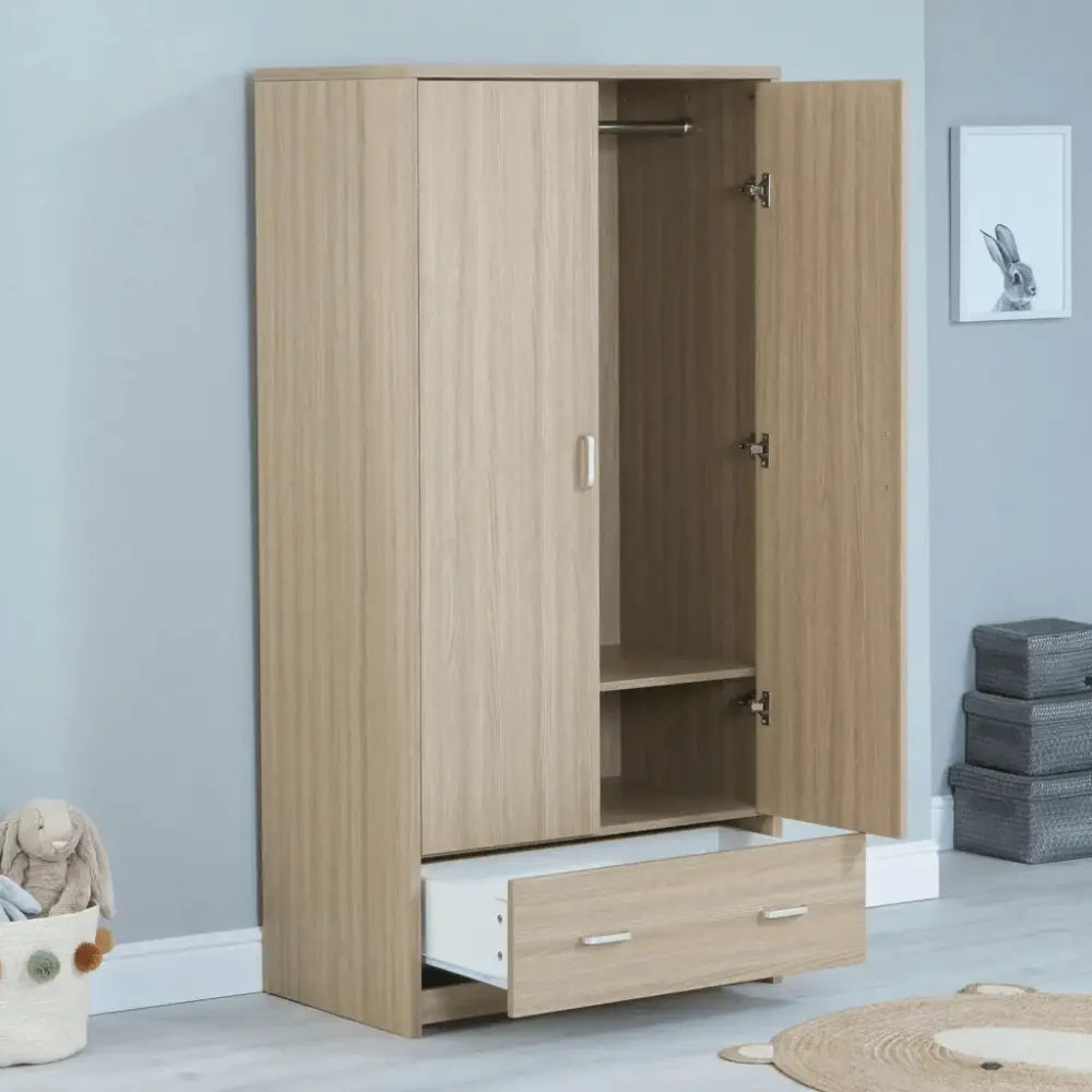Babymore Luno 3 Piece Nursery Room Set with Underbed Drawer - Oak Babymore