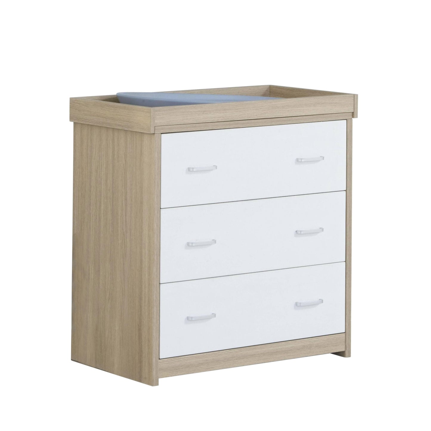 BabyMore Luno Veni Chest Of Drawers With Changing Top - Oak and White Babymore