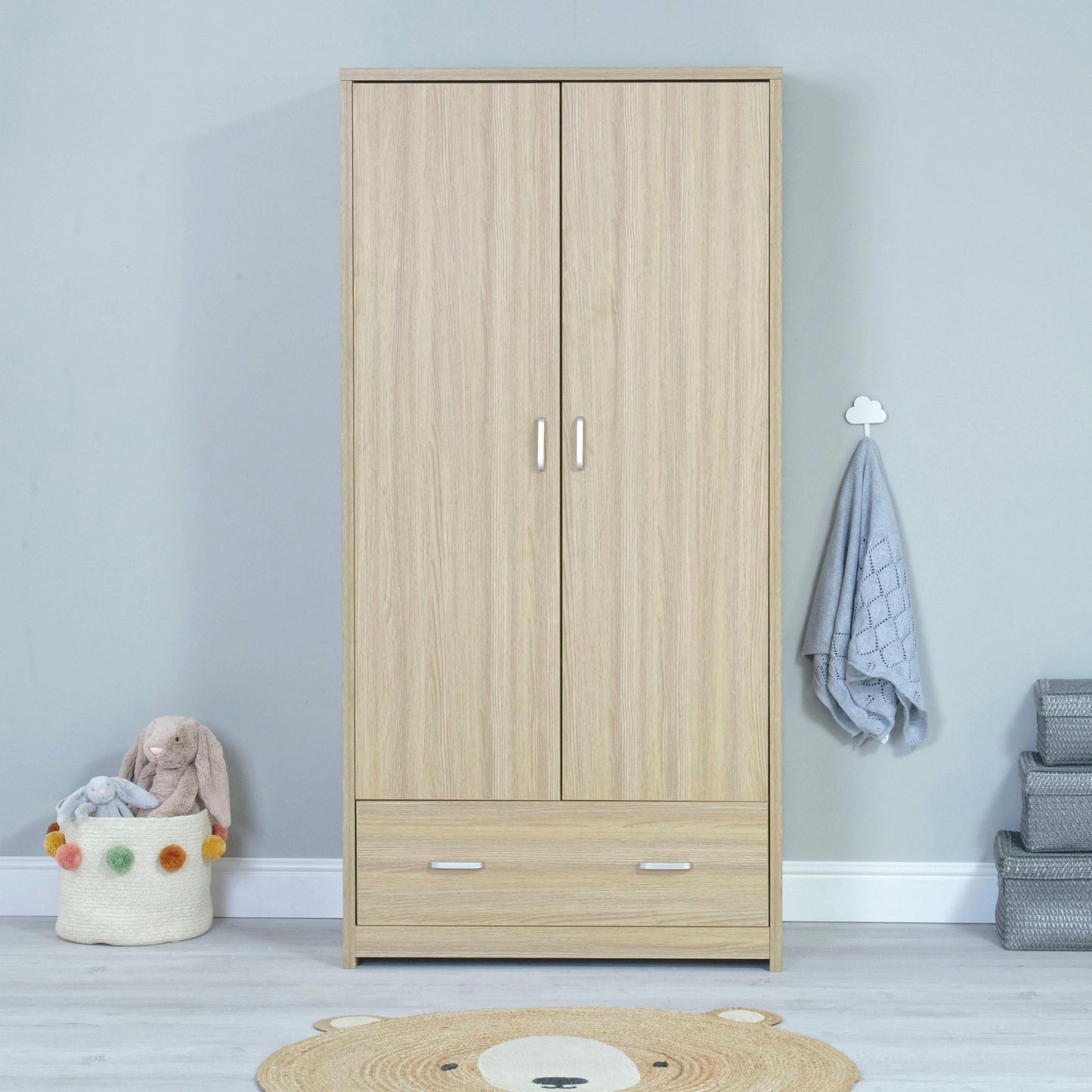BabyMore Luno Veni Wardrobe in Oak Babymore