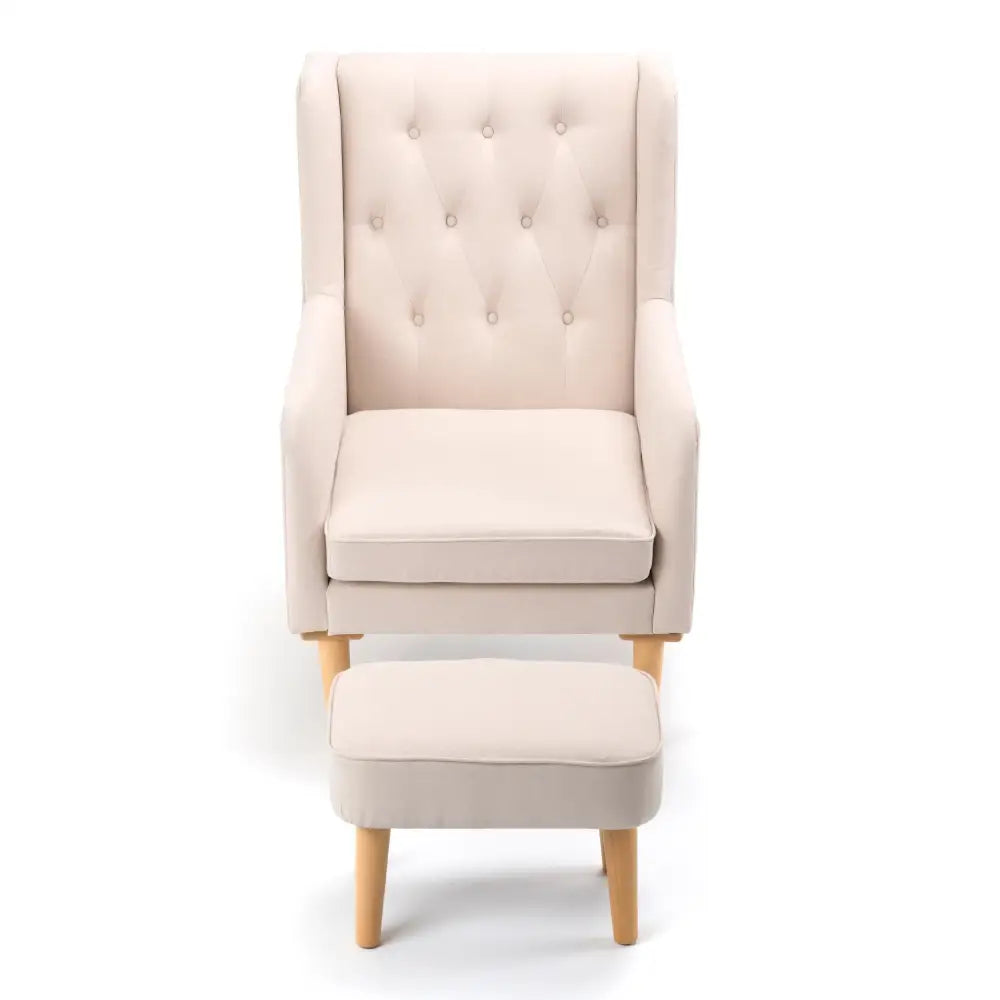 Babymore Lux Cream Nursery Chair with Stool Babymore