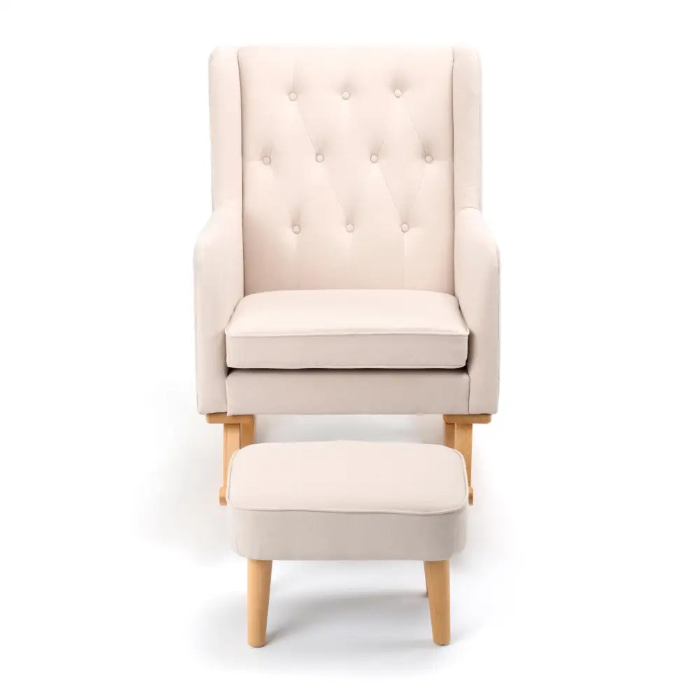 Babymore Lux Cream Nursery Chair with Stool Babymore