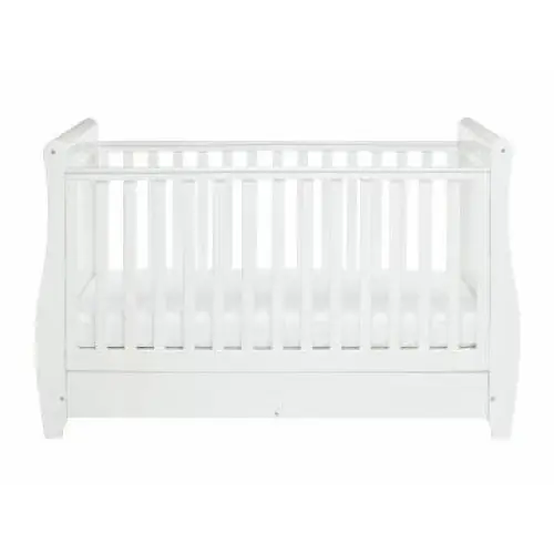Babymore Stella White Cot Bed - Dropside Babymore