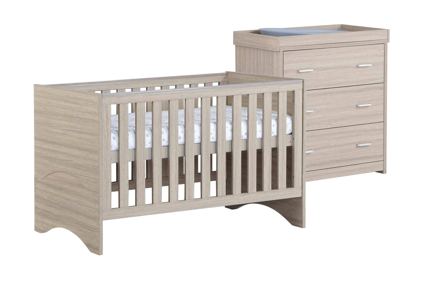 Babymore Veni 2 Piece Nursery Room Set - Oak Babymore