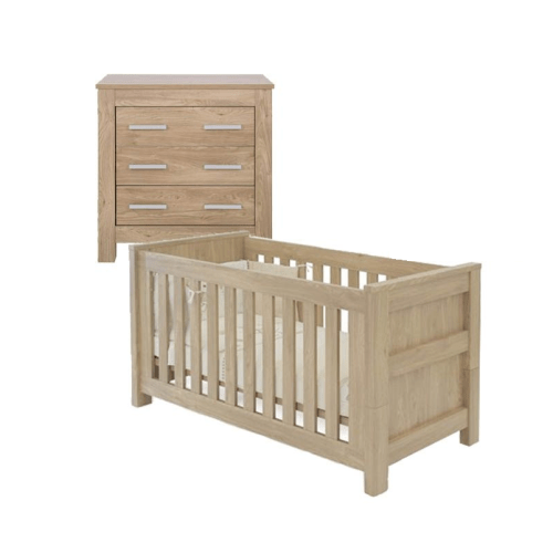 BabyStyle Bordeaux Oak 2 Piece Nursery Furniture Room Set Baby Boutique UK