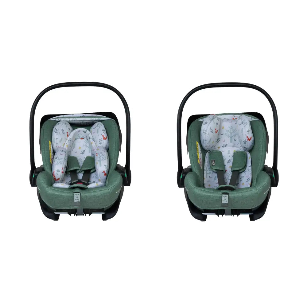 Cosatto Wow 3 Rotate & Recline Cozy Bundle Meadow – Travel System with Carrycot, Acorn Recline i-Size Car Seat & Rotating Base Cosatto