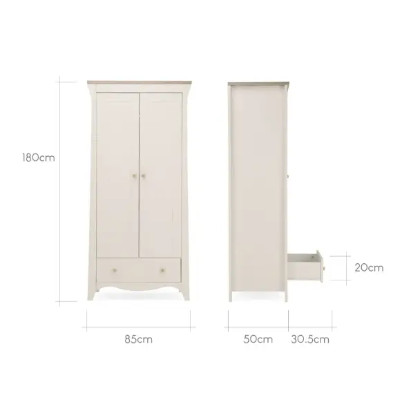 Cuddle Co Clara 3 Piece Nursery Furniture Set - Cashmere and Ash Cuddle Co
