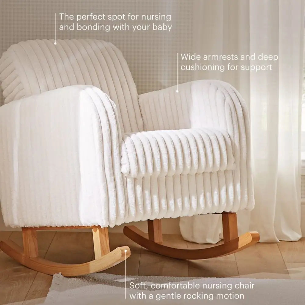 Cuddle Co Etta Faux Fur Nursing Chair - Cream Cuddle Co