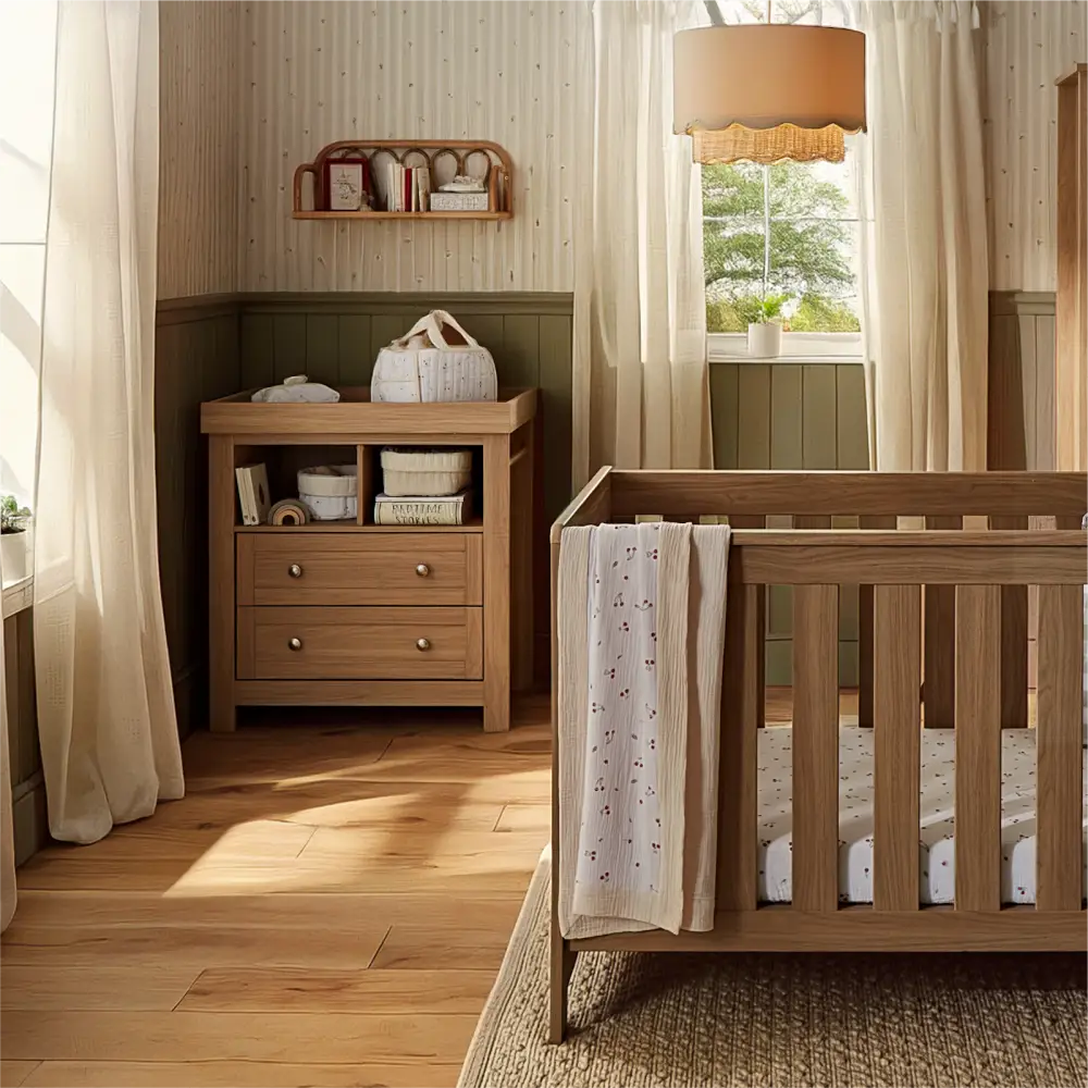 CuddleCo Burford Oak 2 Piece Nursery Furniture Set