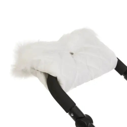 Dolls Pram Hand Muff in White faux Fur Roma