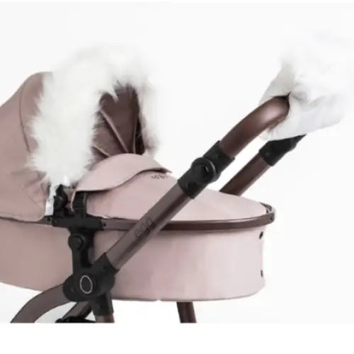 Egg Dolls Pram Fur 3 Piece Accessory Bundle (Pram NOT Included) - White Roma