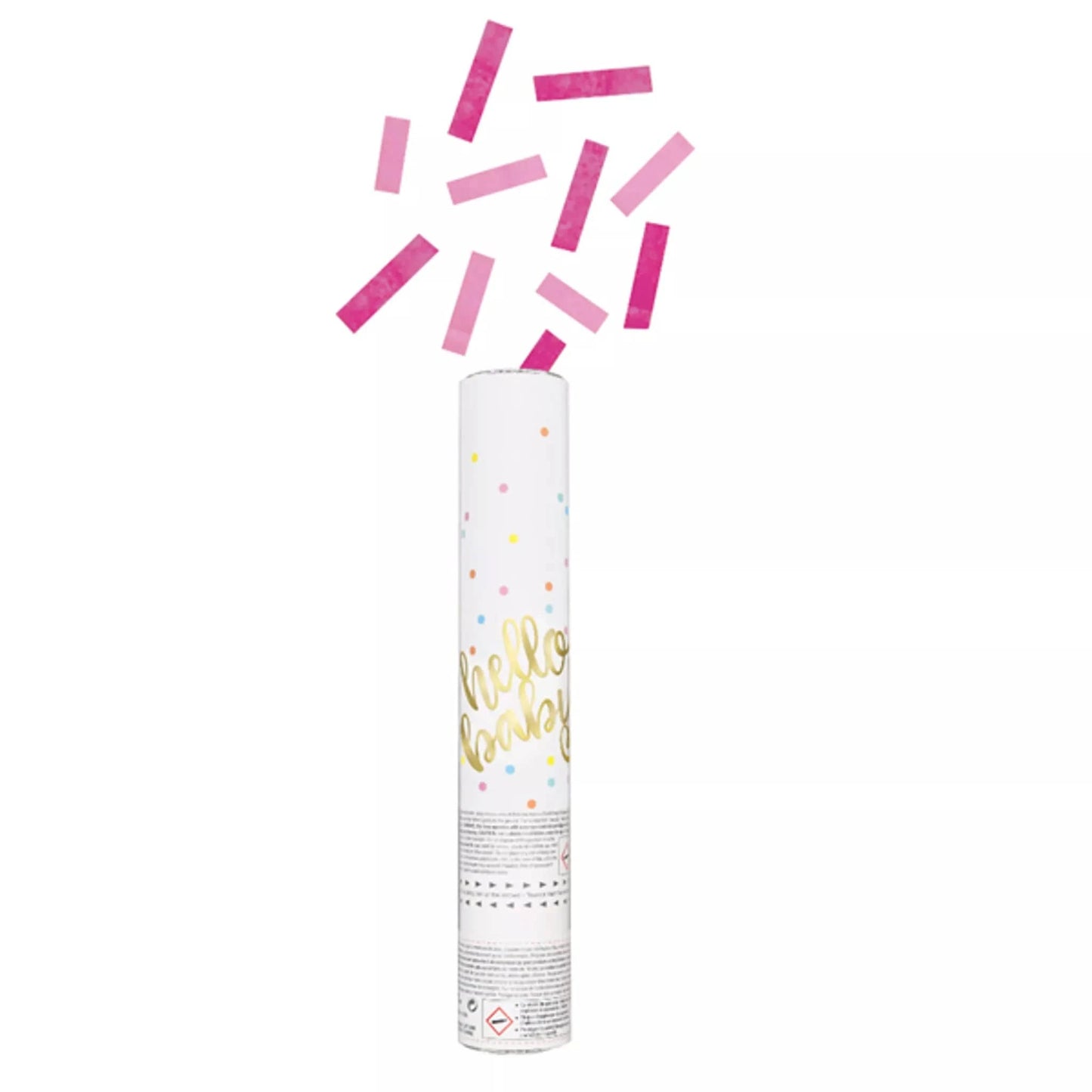 Hello Baby Pink Gender Reveal 30cm Confetti Cannon Not specified