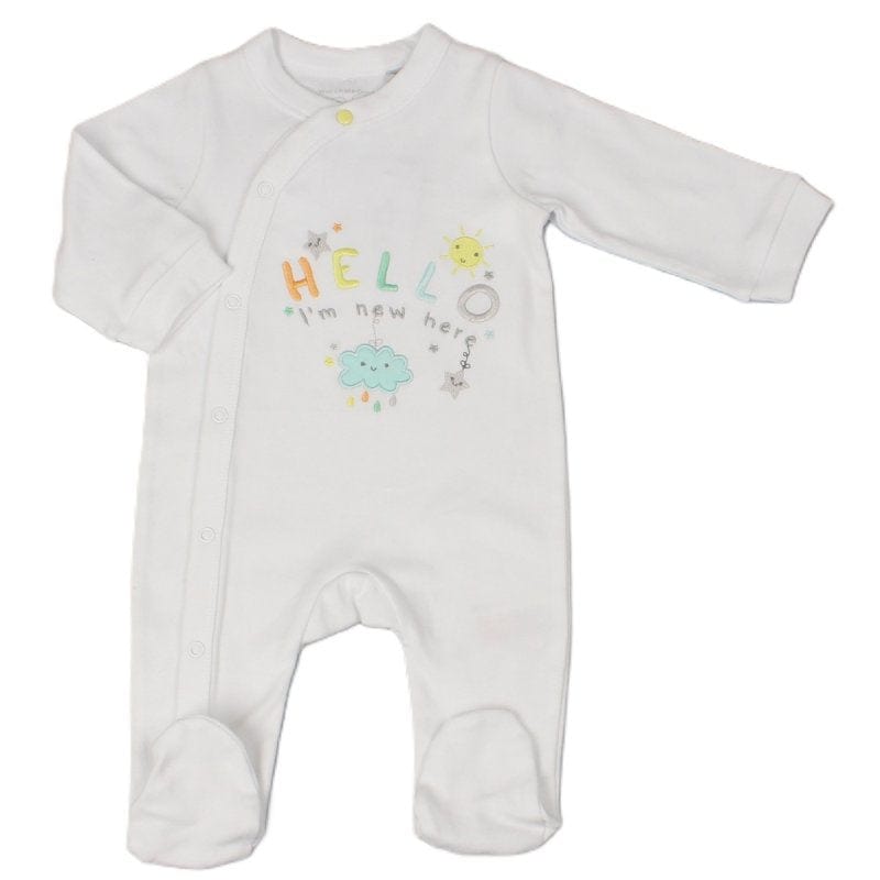 Hello I'm New Here Unisex Baby Grow Watch Me Grow