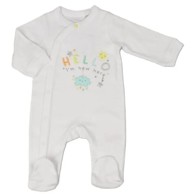Hello I'm New Here Unisex Baby Grow Watch Me Grow