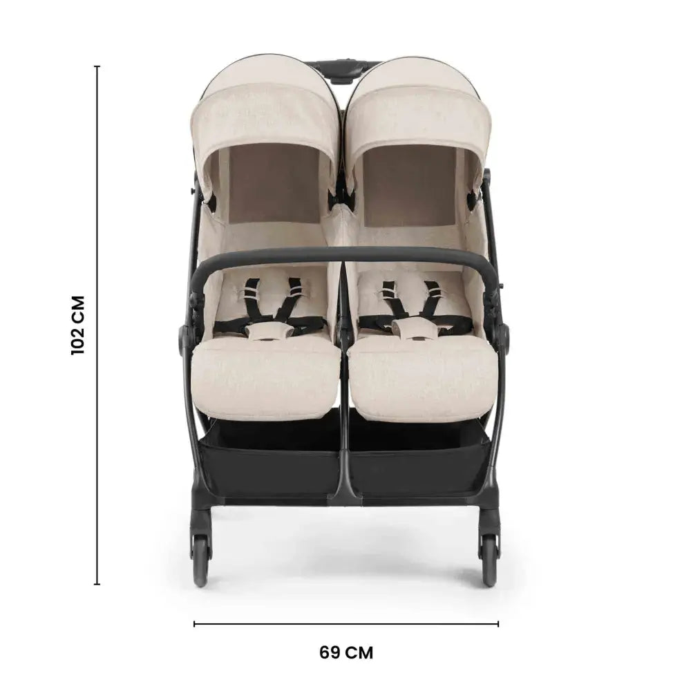 Ickle Bubba Aries Auto Fold Double Stroller – Stone