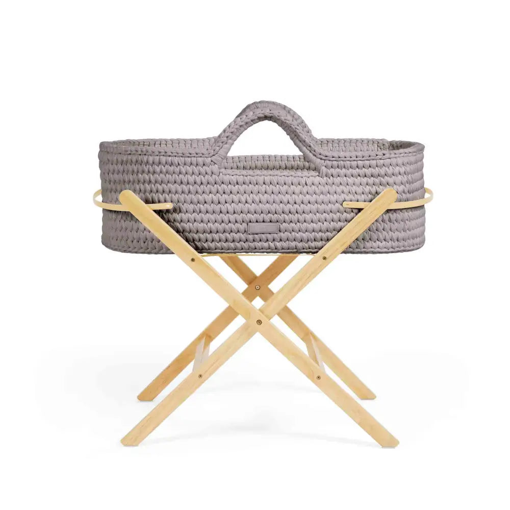 Ickle Bubba Nova Moses Basket & Stand - Tawny - Natural Wood