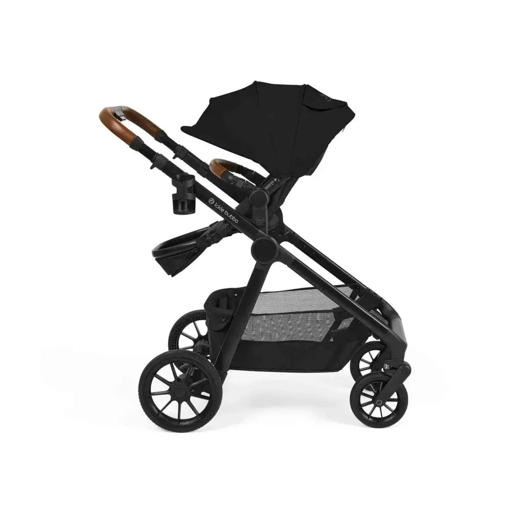 Ickle Bubba Virgo Growing Family 14 Piece Travel System with i-Size Nimbus Car Seat & Spin ISOFIX Base - Black