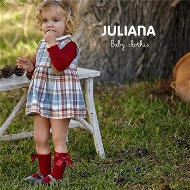 Juliana Baby Girls Pinafore Checked Dress Juliana