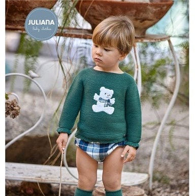 Juliana Winter Teddy Jumper and Green Checked Jam Pants Set General Juliana