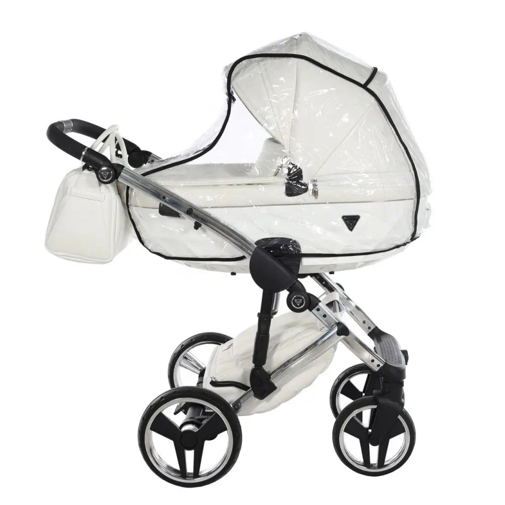 Junama Diamond 2 in 1 Pram - Flou Individual White & Silver Junama