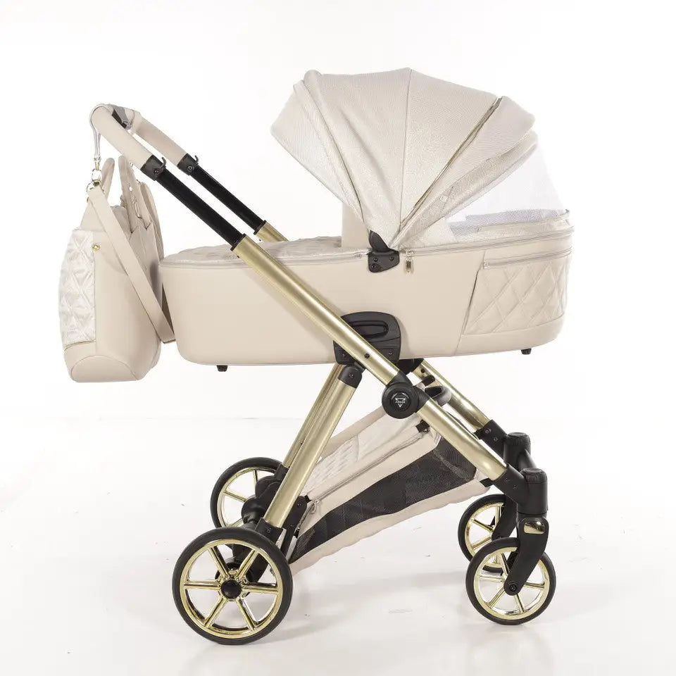 Junama Elegant Lamé Beige 3 in 1 Travel System With Isofix