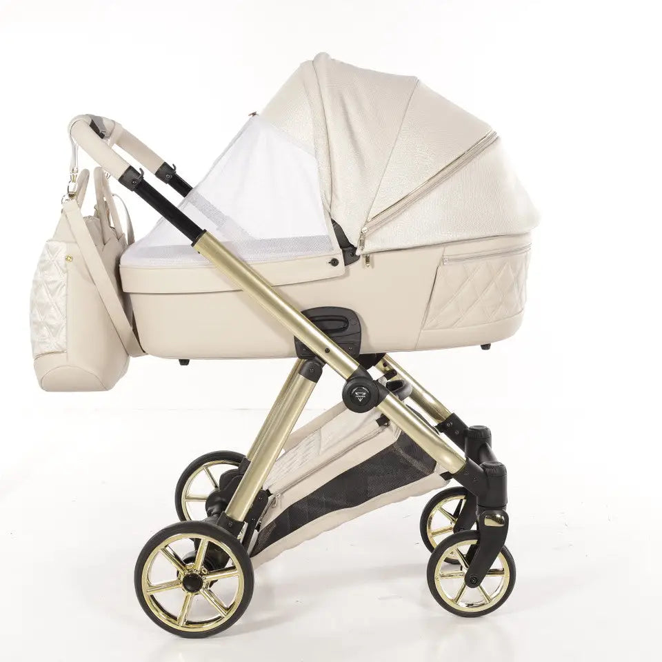 Junama Elegant Lamé Beige 3 in 1 Travel System With Isofix
