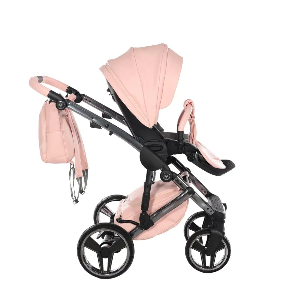 Junama Handcraft Diamond Pram – 2 in 1 Luxury Apricot Travel System Junama