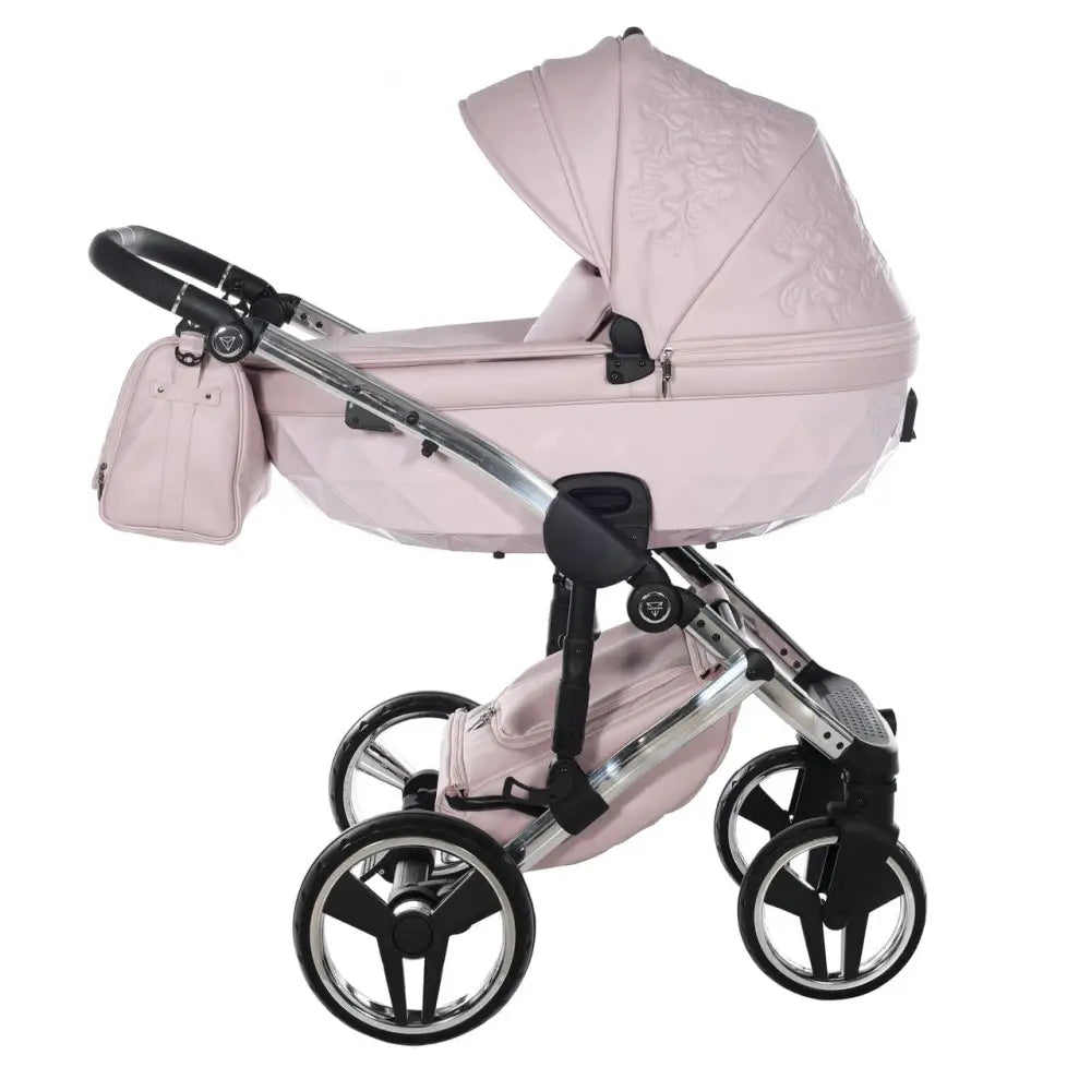 Junama Handcraft Enzo Pink Pram – 2 in 1 Luxury Travel System Junama