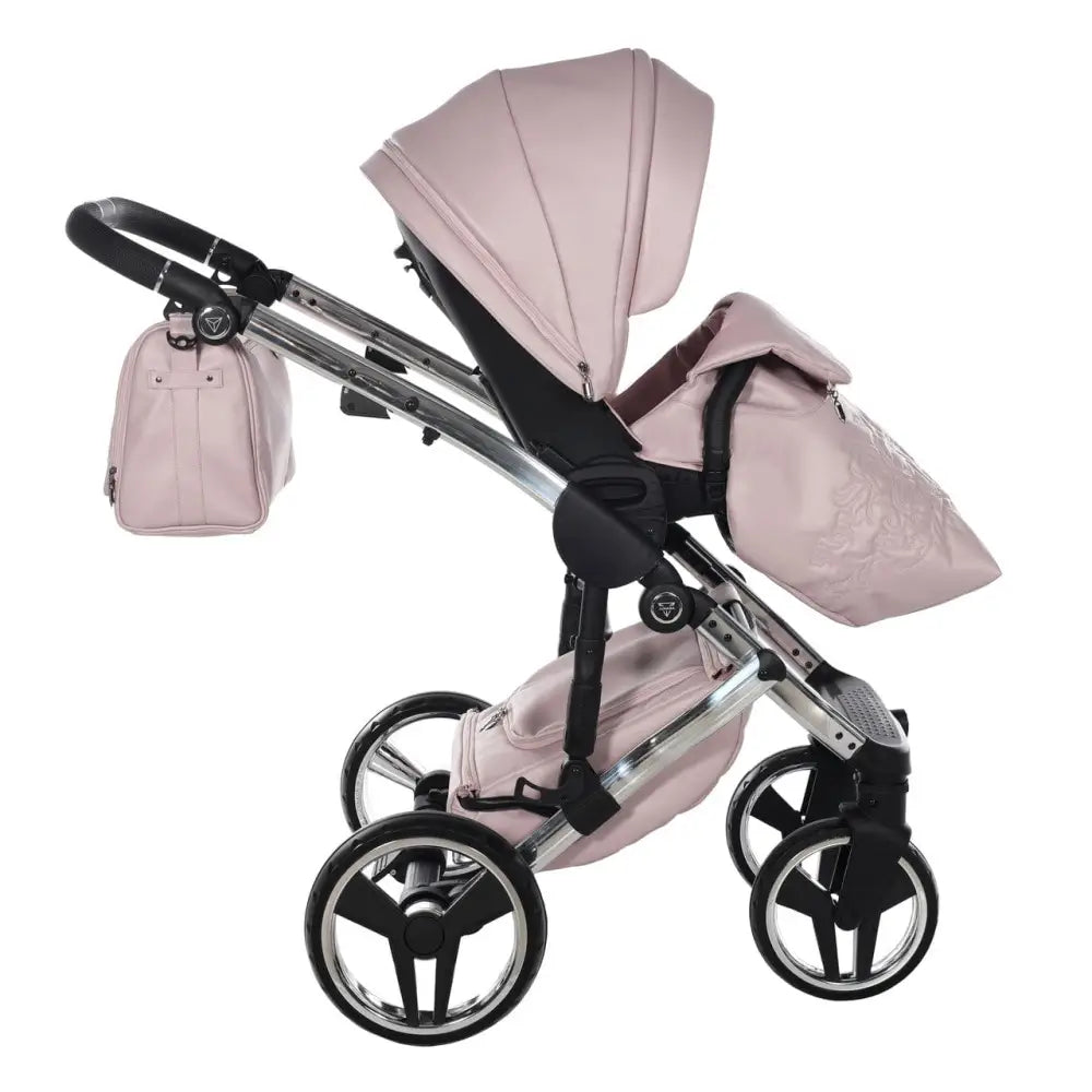 Junama Handcraft Enzo Pink Pram – 2 in 1 Luxury Travel System Junama